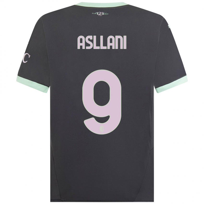 Børn Kosovare Asllani #9 Grå Tredje Sæt Spillertrøjer 2024/25 Trøje T-Shirt