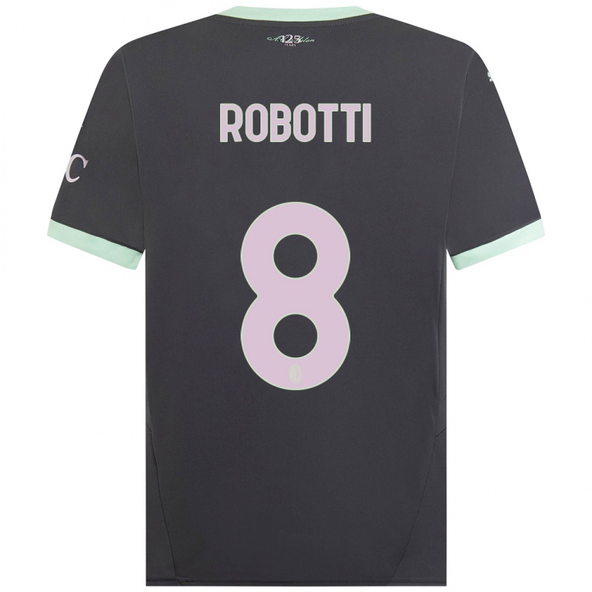 Børn Giovanni Robotti #8 Grå Tredje Sæt Spillertrøjer 2024/25 Trøje T-Shirt