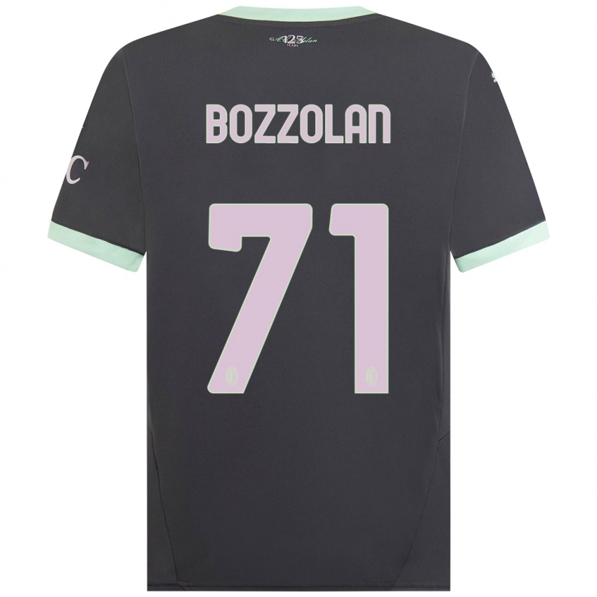 Børn Andrea Bozzolan #71 Grå Tredje Sæt Spillertrøjer 2024/25 Trøje T-Shirt