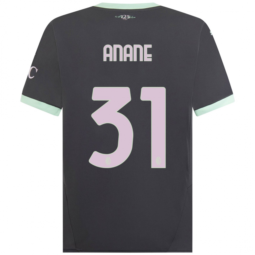 Børn Emmanuel Anane #31 Grå Tredje Sæt Spillertrøjer 2024/25 Trøje T-Shirt