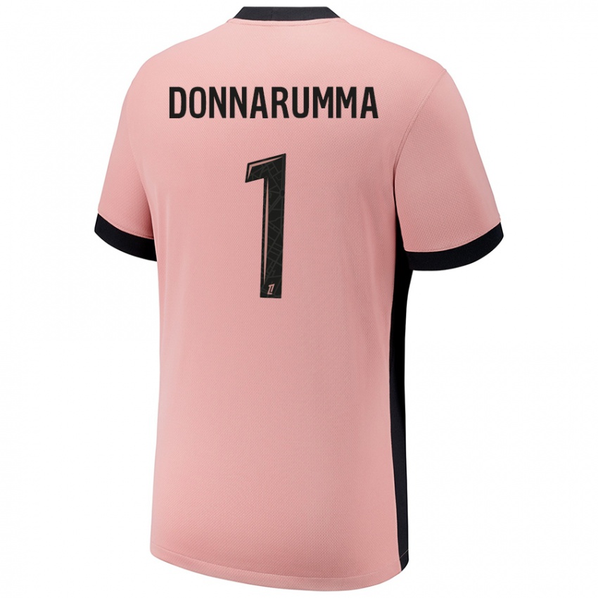 Børn Gianluigi Donnarumma #1 Rust Lyserød Tredje Sæt Spillertrøjer 2024/25 Trøje T-Shirt