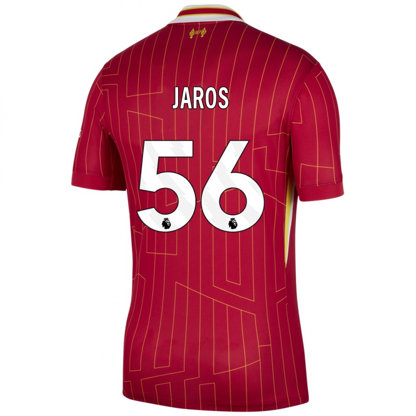 Mænd Vitezslav Jaros #56 Rød Gul Hvid Hjemmebane Spillertrøjer 2024/25 Trøje T-Shirt