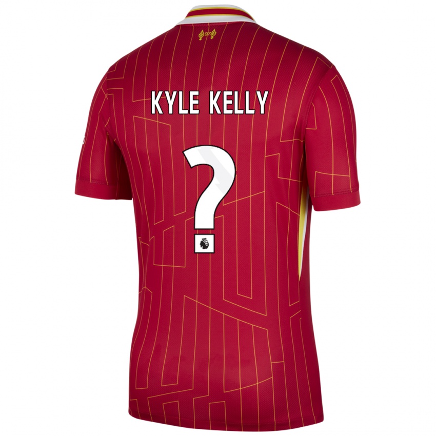 Mænd Kyle Kelly #0 Rød Gul Hvid Hjemmebane Spillertrøjer 2024/25 Trøje T-Shirt