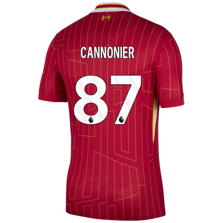 Mænd Oakley Cannonier #87 Rød Gul Hvid Hjemmebane Spillertrøjer 2024/25 Trøje T-Shirt