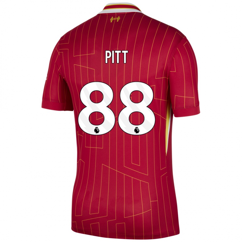 Mænd Lucas Pitt #88 Rød Gul Hvid Hjemmebane Spillertrøjer 2024/25 Trøje T-Shirt