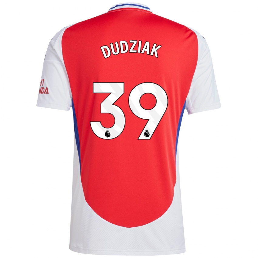 Mænd Harrison Dudziak #39 Rød Hvid Hjemmebane Spillertrøjer 2024/25 Trøje T-Shirt