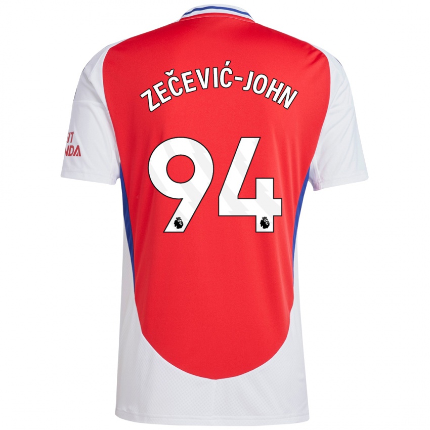 Mænd Louis Zečević-John #94 Rød Hvid Hjemmebane Spillertrøjer 2024/25 Trøje T-Shirt