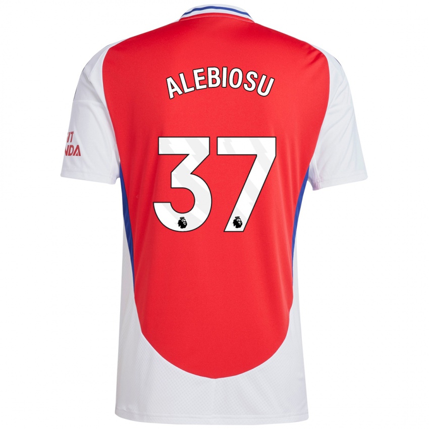 Mænd Ryan Alebiosu #37 Rød Hvid Hjemmebane Spillertrøjer 2024/25 Trøje T-Shirt