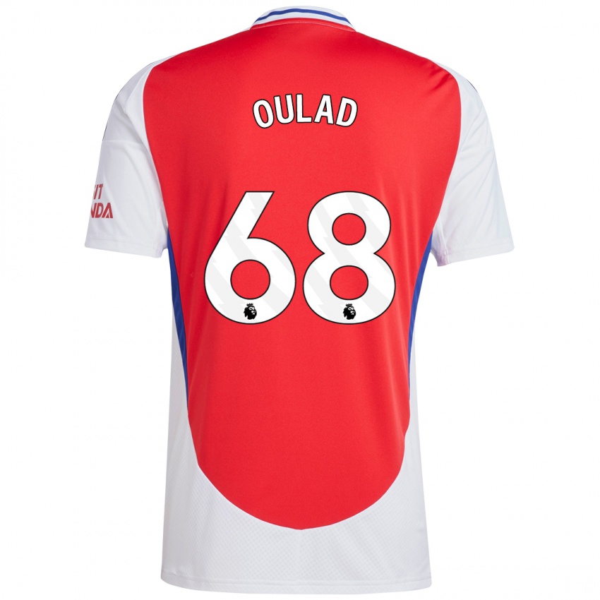 Mænd Salah-Eddine Oulad M'hand #68 Rød Hvid Hjemmebane Spillertrøjer 2024/25 Trøje T-Shirt