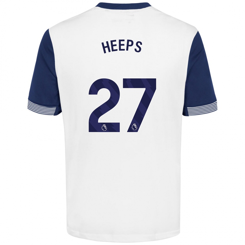 Mænd Eleanor Heeps #27 Hvid Blå Hjemmebane Spillertrøjer 2024/25 Trøje T-Shirt