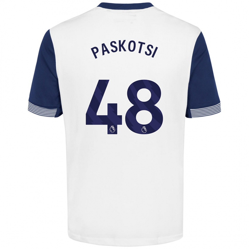 Mænd Maksim Paskotsi #48 Hvid Blå Hjemmebane Spillertrøjer 2024/25 Trøje T-Shirt