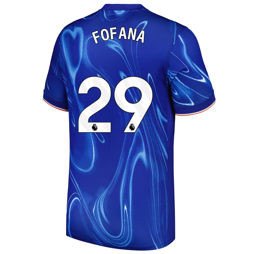 Mænd Wesley Fofana #29 Blå Hvid Hjemmebane Spillertrøjer 2024/25 Trøje T-Shirt