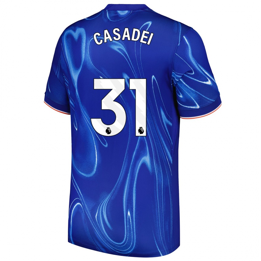 Mænd Cesare Casadei #31 Blå Hvid Hjemmebane Spillertrøjer 2024/25 Trøje T-Shirt