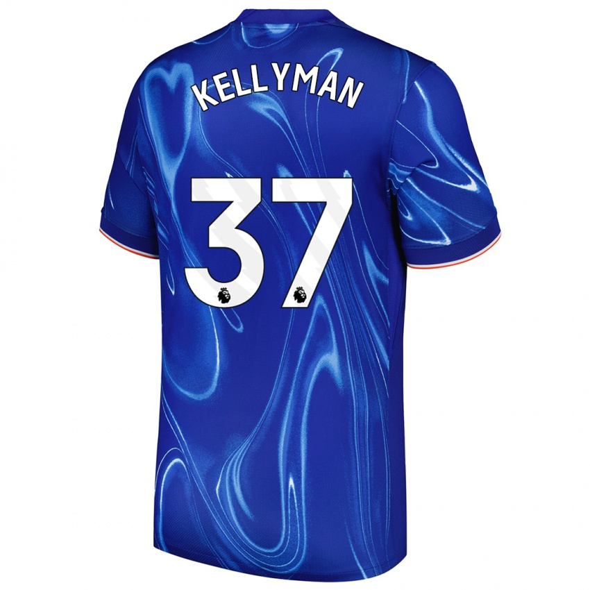 Mænd Omari Kellyman #37 Blå Hvid Hjemmebane Spillertrøjer 2024/25 Trøje T-Shirt