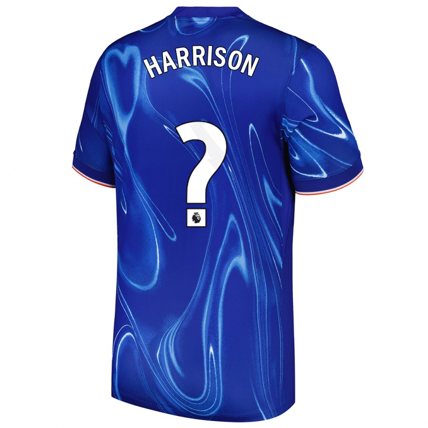 Mænd Ollie Harrison #0 Blå Hvid Hjemmebane Spillertrøjer 2024/25 Trøje T-Shirt