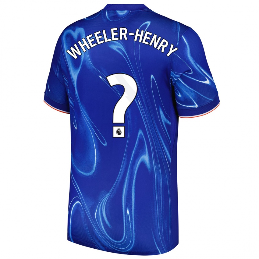 Mænd Joseph Wheeler-Henry #0 Blå Hvid Hjemmebane Spillertrøjer 2024/25 Trøje T-Shirt