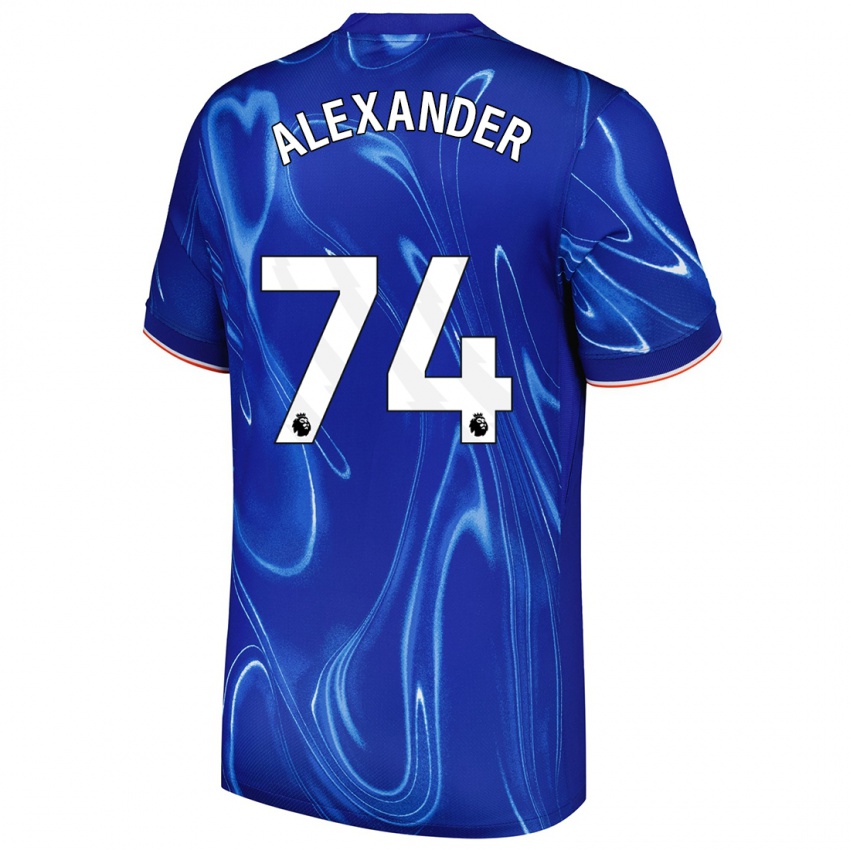 Mænd Reiss Alexander Russell-Denny #74 Blå Hvid Hjemmebane Spillertrøjer 2024/25 Trøje T-Shirt