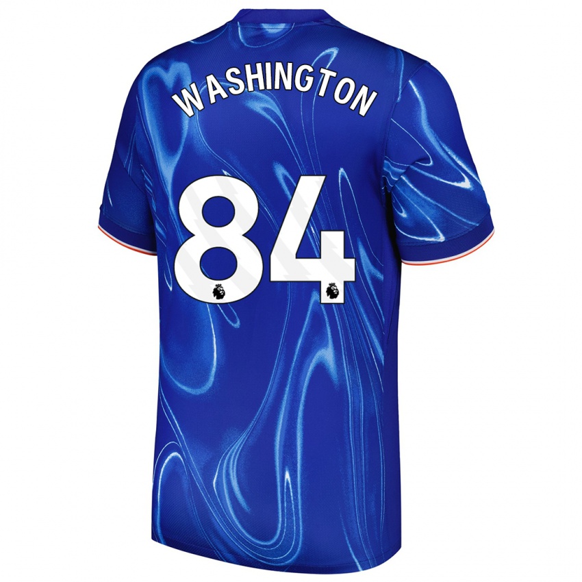 Mænd Marcell Washington #84 Blå Hvid Hjemmebane Spillertrøjer 2024/25 Trøje T-Shirt