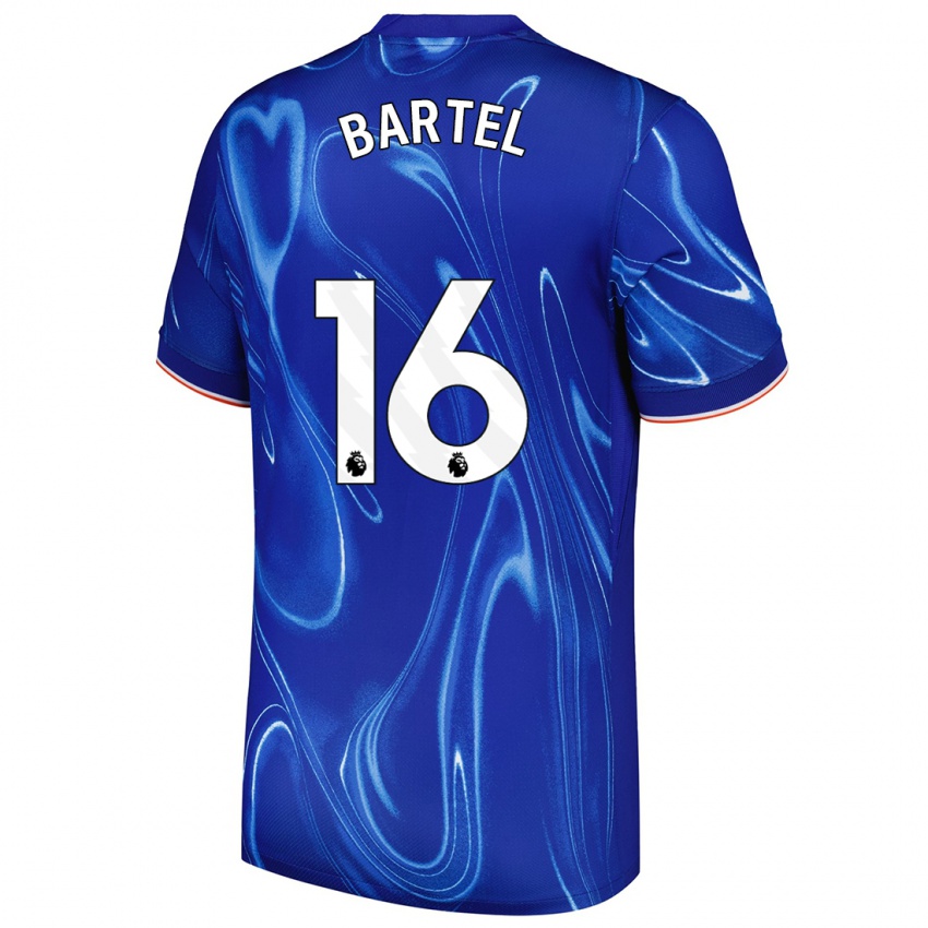 Mænd Júlia Bartel #16 Blå Hvid Hjemmebane Spillertrøjer 2024/25 Trøje T-Shirt