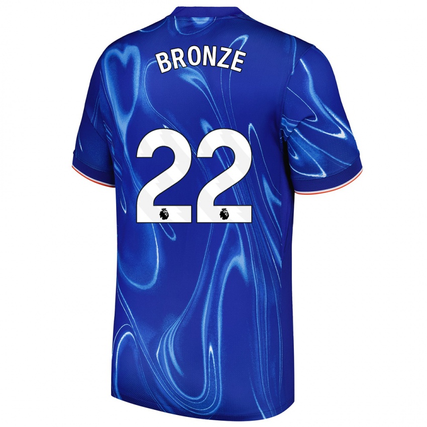 Mænd Lucy Bronze #22 Blå Hvid Hjemmebane Spillertrøjer 2024/25 Trøje T-Shirt