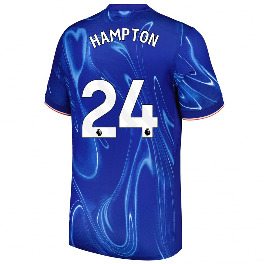 Mænd Hannah Hampton #24 Blå Hvid Hjemmebane Spillertrøjer 2024/25 Trøje T-Shirt