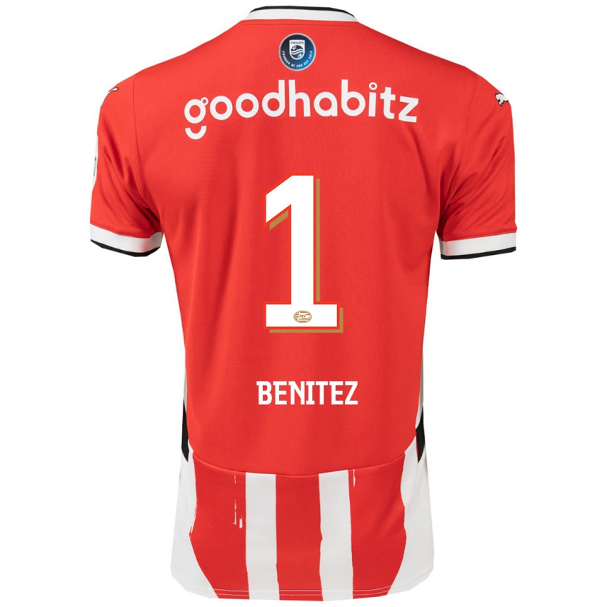 Mænd Walter Benitez #1 Rød Hvid Hjemmebane Spillertrøjer 2024/25 Trøje T-Shirt