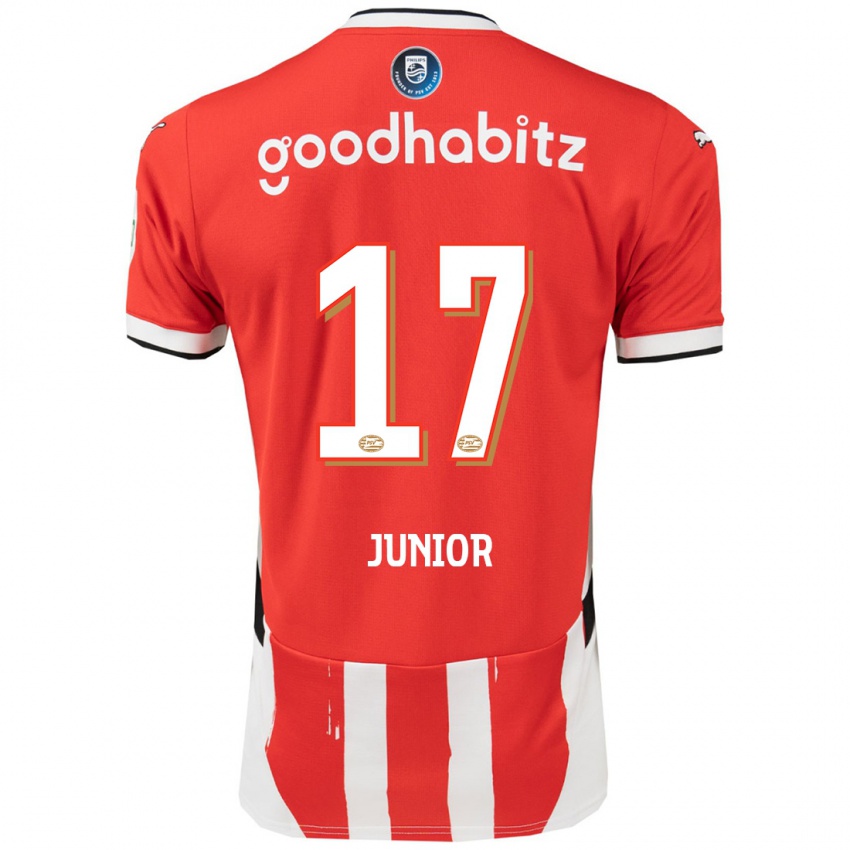 Mænd Mauro Junior #17 Rød Hvid Hjemmebane Spillertrøjer 2024/25 Trøje T-Shirt