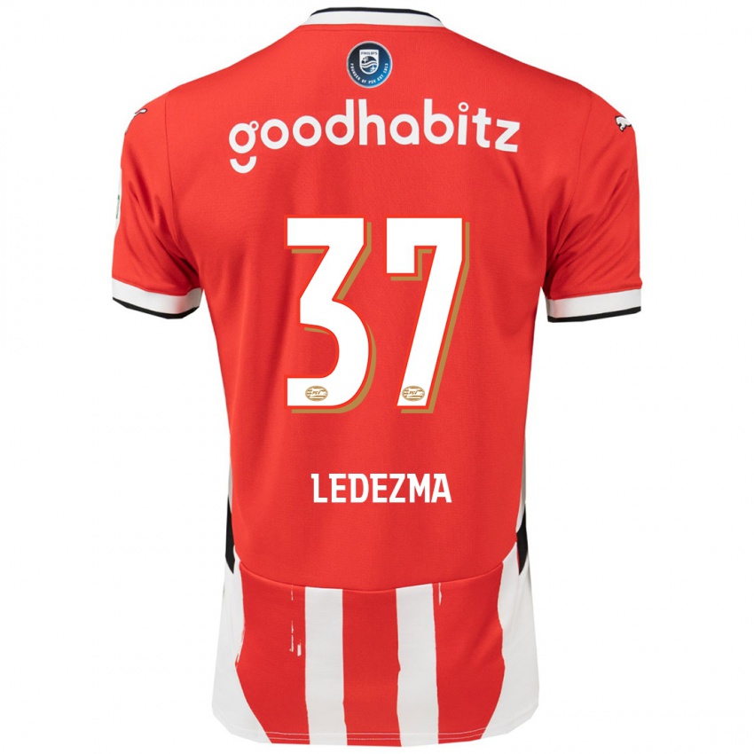 Mænd Richard Ledezma #37 Rød Hvid Hjemmebane Spillertrøjer 2024/25 Trøje T-Shirt