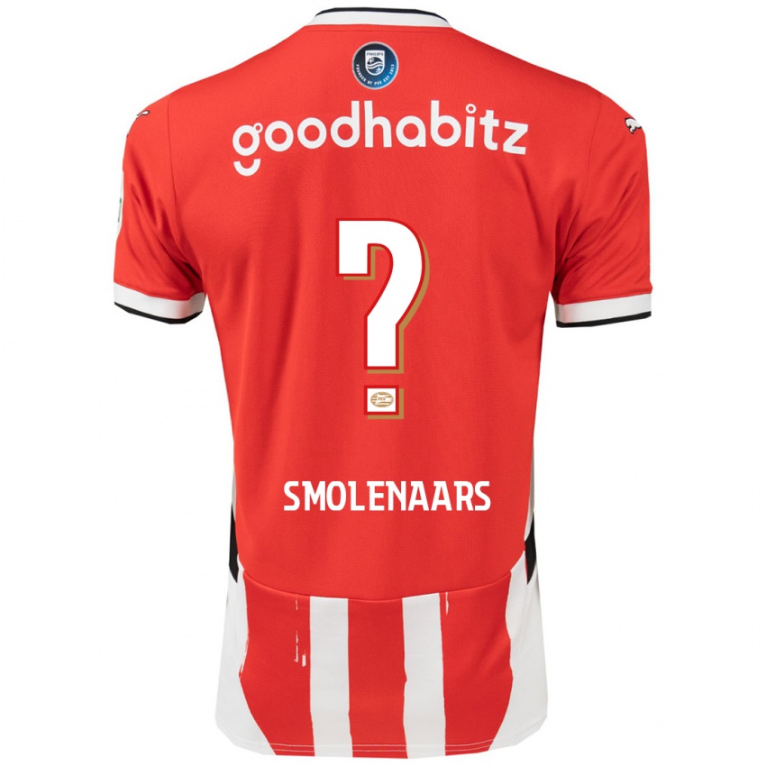 Mænd Tijn Smolenaars #0 Rød Hvid Hjemmebane Spillertrøjer 2024/25 Trøje T-Shirt