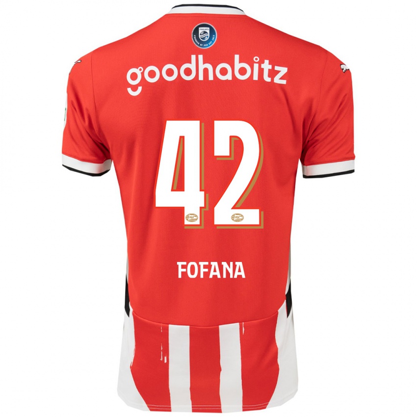 Mænd Fode Fofana #42 Rød Hvid Hjemmebane Spillertrøjer 2024/25 Trøje T-Shirt