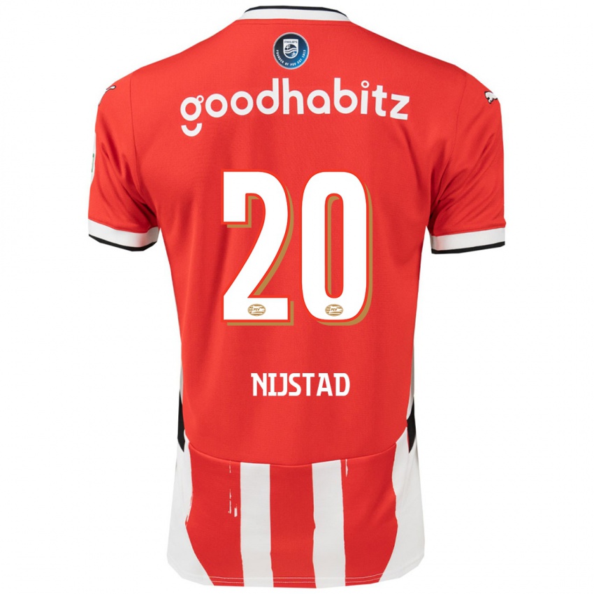 Mænd Nina Nijstad #20 Rød Hvid Hjemmebane Spillertrøjer 2024/25 Trøje T-Shirt