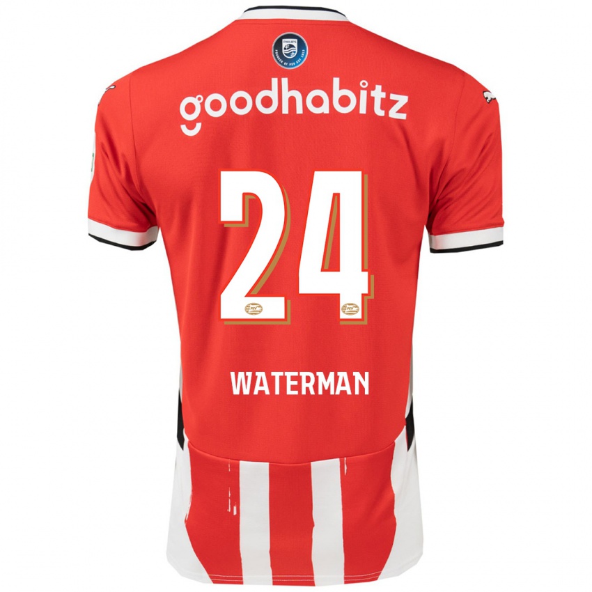 Mænd Boy Waterman #24 Rød Hvid Hjemmebane Spillertrøjer 2024/25 Trøje T-Shirt