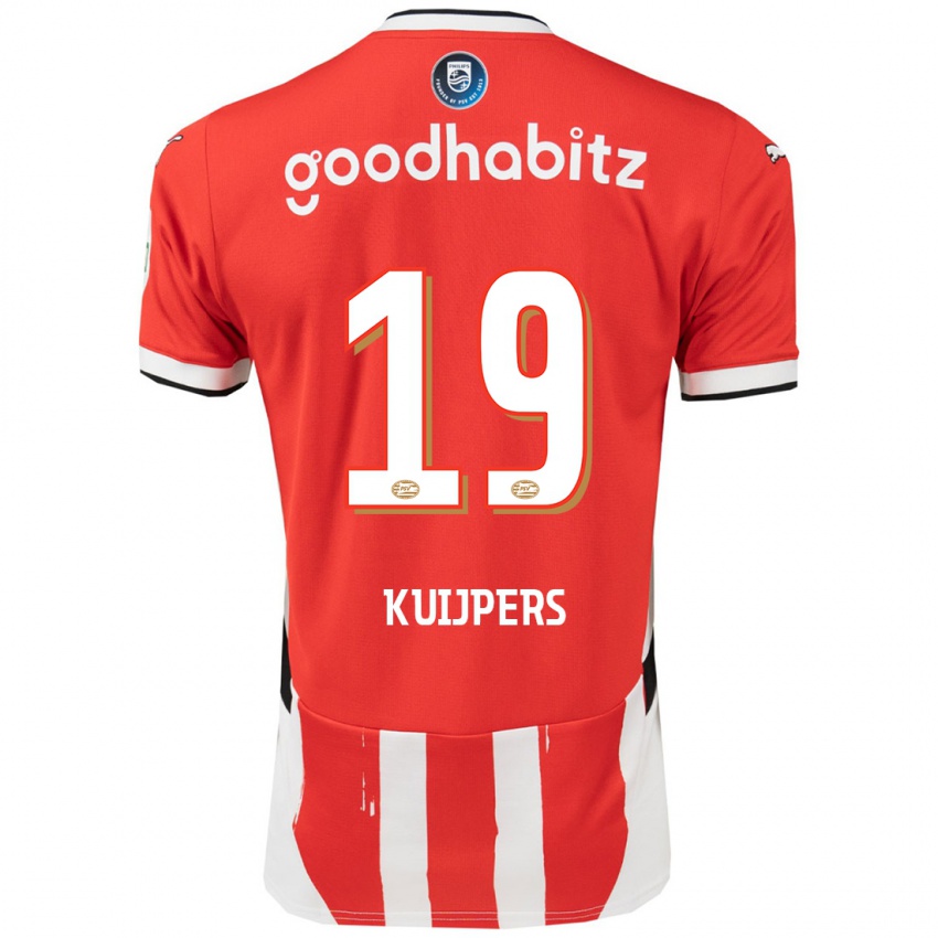 Mænd Jeslynn Kuijpers #19 Rød Hvid Hjemmebane Spillertrøjer 2024/25 Trøje T-Shirt