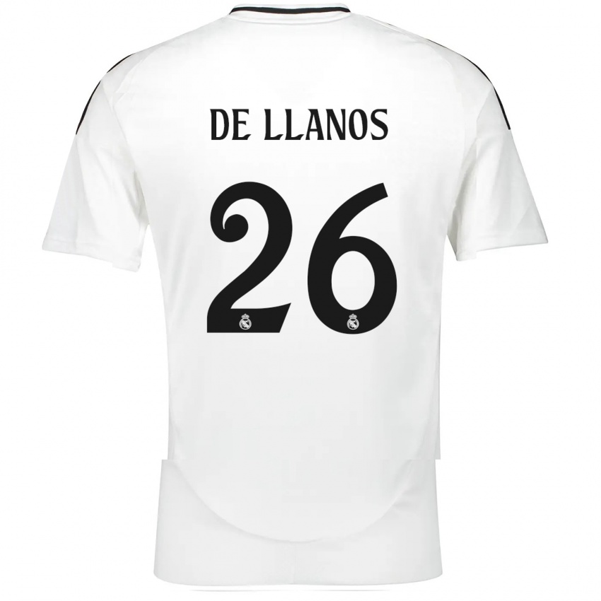 Mænd Hugo De Llanos #26 Hvid Hjemmebane Spillertrøjer 2024/25 Trøje T-Shirt