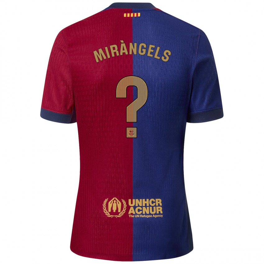 Mænd Xavi Miràngels #0 Blå Rød Hjemmebane Spillertrøjer 2024/25 Trøje T-Shirt