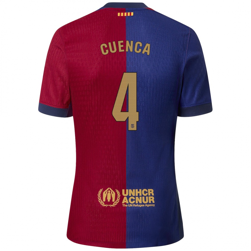 Mænd Andrés Cuenca #4 Blå Rød Hjemmebane Spillertrøjer 2024/25 Trøje T-Shirt