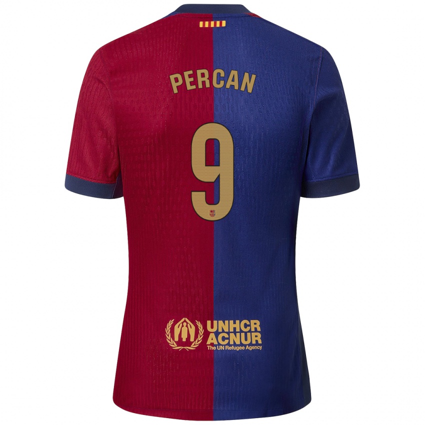 Mænd Diego Percan #9 Blå Rød Hjemmebane Spillertrøjer 2024/25 Trøje T-Shirt