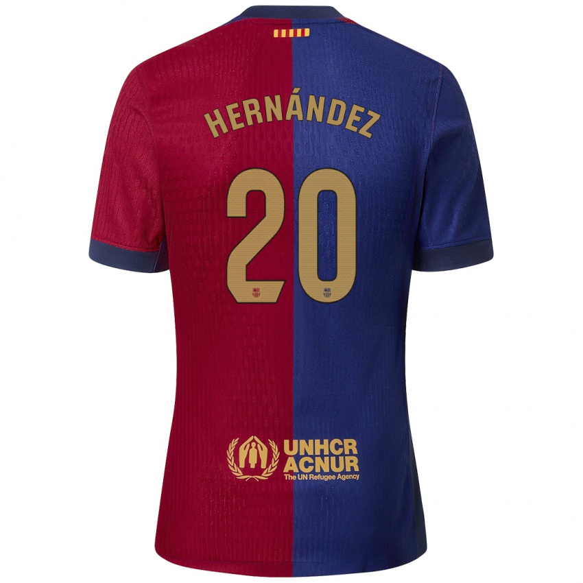 Mænd Unai Hernández #20 Blå Rød Hjemmebane Spillertrøjer 2024/25 Trøje T-Shirt