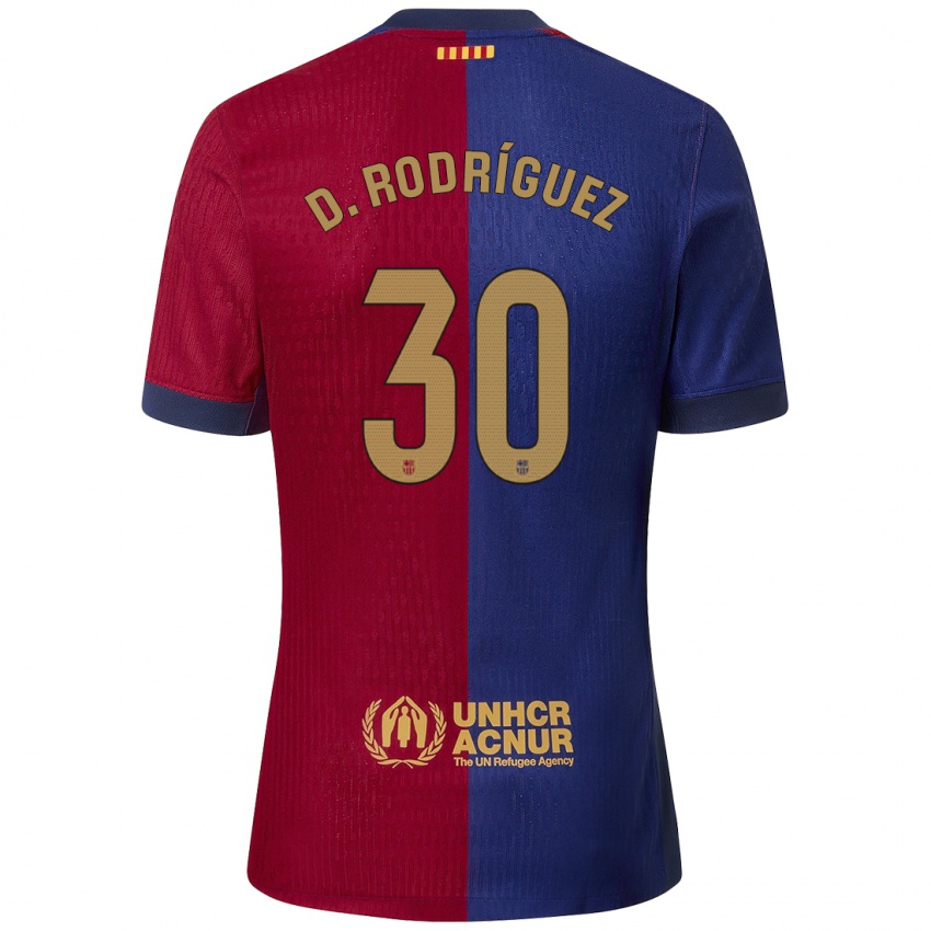 Mænd Dani Rodríguez #30 Blå Rød Hjemmebane Spillertrøjer 2024/25 Trøje T-Shirt