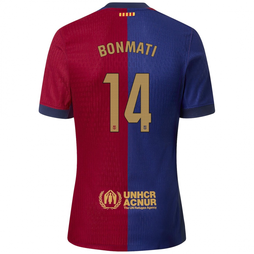 Mænd Aitana Bonmatí #14 Blå Rød Hjemmebane Spillertrøjer 2024/25 Trøje T-Shirt