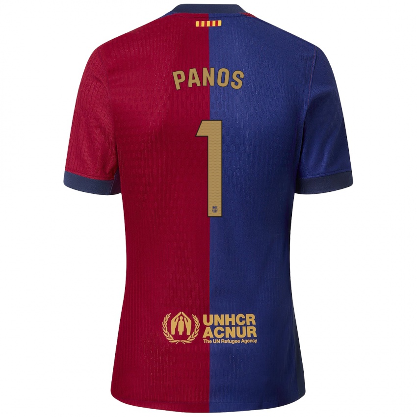 Mænd Sandra Panos #1 Blå Rød Hjemmebane Spillertrøjer 2024/25 Trøje T-Shirt