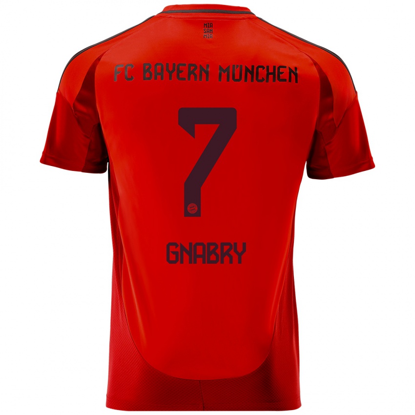 Mænd Serge Gnabry #7 Rød Hjemmebane Spillertrøjer 2024/25 Trøje T-Shirt