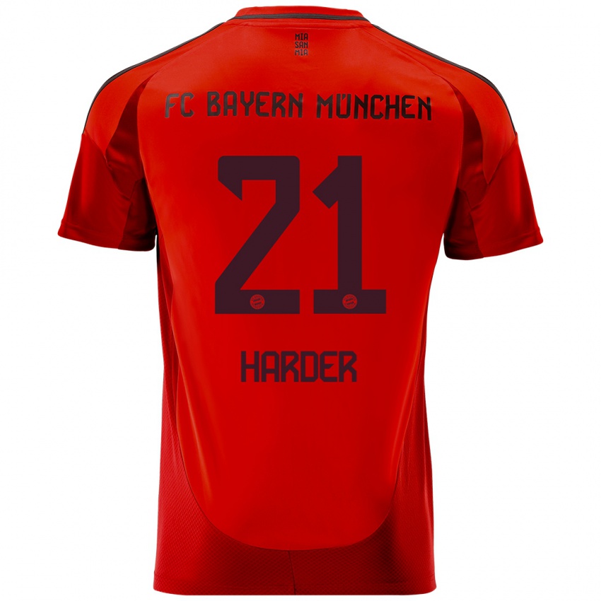 Mænd Pernille Harder #21 Rød Hjemmebane Spillertrøjer 2024/25 Trøje T-Shirt