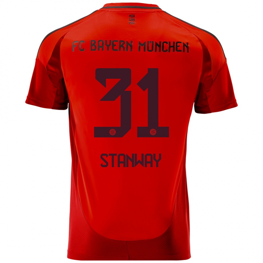 Mænd Georgia Stanway #31 Rød Hjemmebane Spillertrøjer 2024/25 Trøje T-Shirt