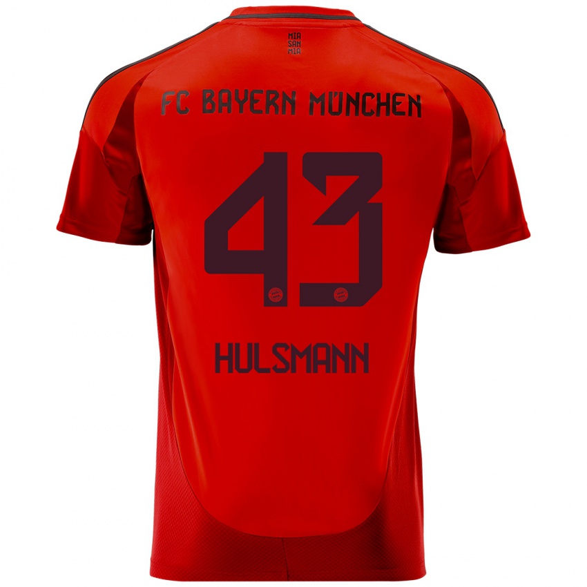 Mænd Tom Hulsmann #43 Rød Hjemmebane Spillertrøjer 2024/25 Trøje T-Shirt