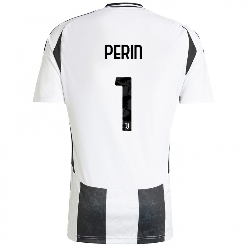 Mænd Mattia Perin #1 Hvid Sort Hjemmebane Spillertrøjer 2024/25 Trøje T-Shirt