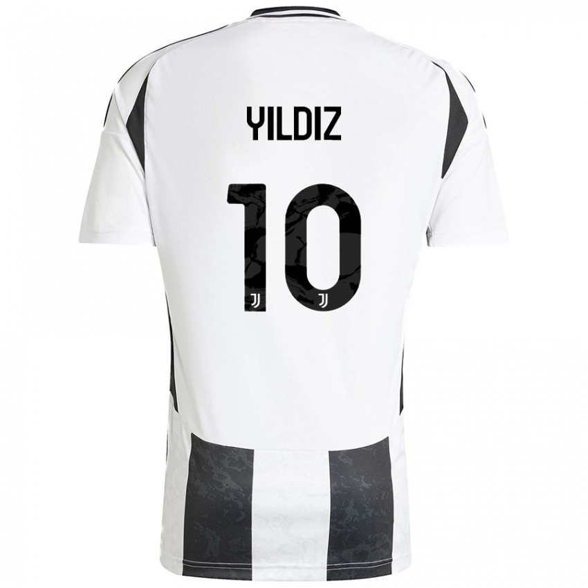 Mænd Kenan Yildiz #10 Hvid Sort Hjemmebane Spillertrøjer 2024/25 Trøje T-Shirt