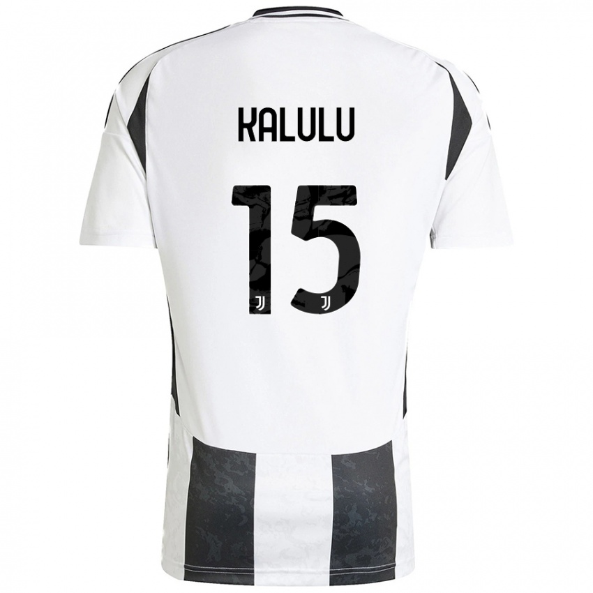 Mænd Pierre Kalulu #15 Hvid Sort Hjemmebane Spillertrøjer 2024/25 Trøje T-Shirt