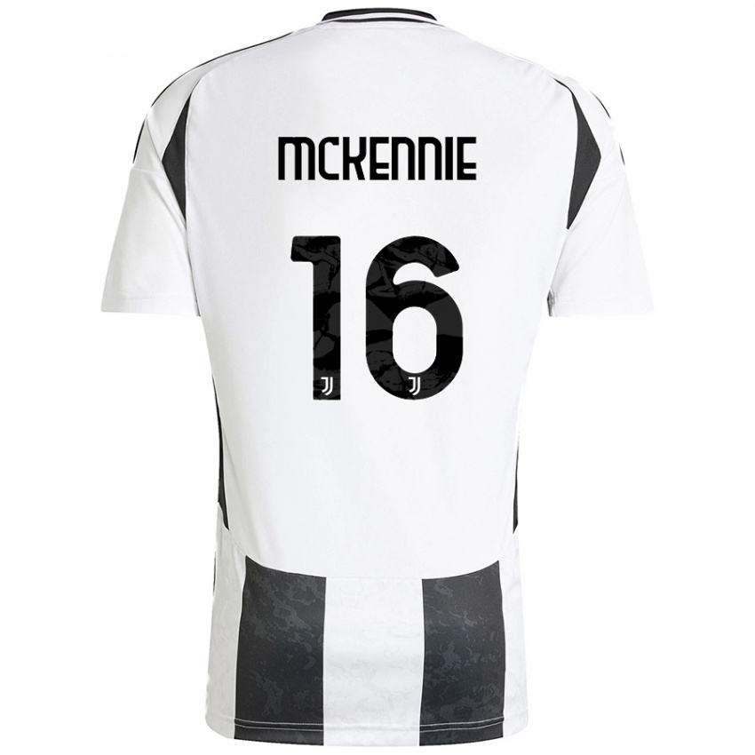 Mænd Weston Mckennie #16 Hvid Sort Hjemmebane Spillertrøjer 2024/25 Trøje T-Shirt