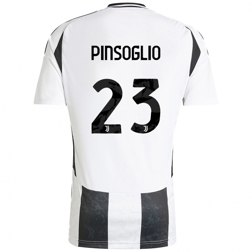 Mænd Carlo Pinsoglio #23 Hvid Sort Hjemmebane Spillertrøjer 2024/25 Trøje T-Shirt